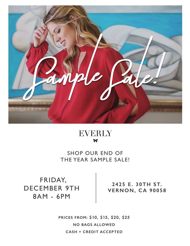 Everly Clothing Sample Sale, Los Angeles, December 2016