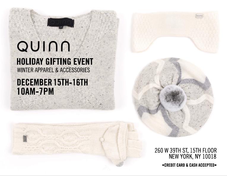 Quinn Apparel Sample Sale, New York, December 2016