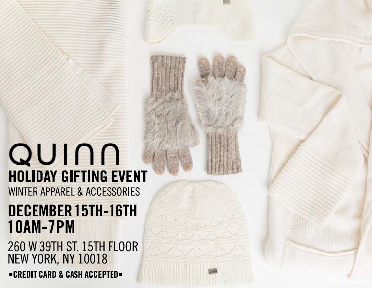 Quinn Apparel Sample Sale, New York, December 2016