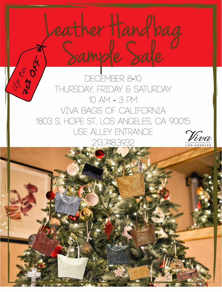 Leather Handbag Sample Sale, Los Angeles, December 2016